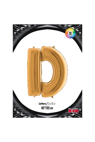 Kikajoy بالون فويل ذهبي - حرف D، 102 سم