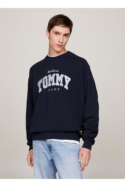 Tommy Jeans سويت شيرت رجالي باللون الكحلي - DM0DM18386C1G