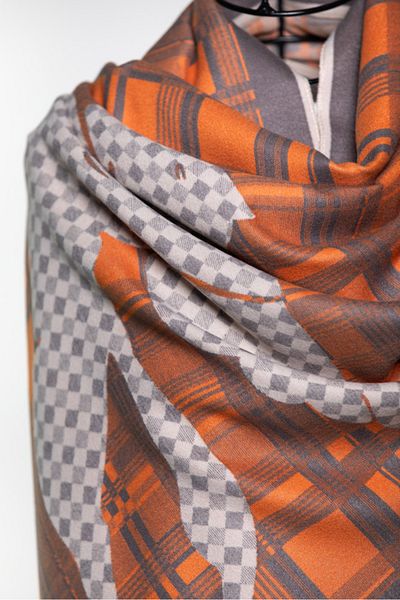 MAWLANA CASHMERE & SILK Jacquard Modal Cashmere Shawl - Horses