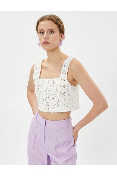 Koton Crochet Crop Tank Top