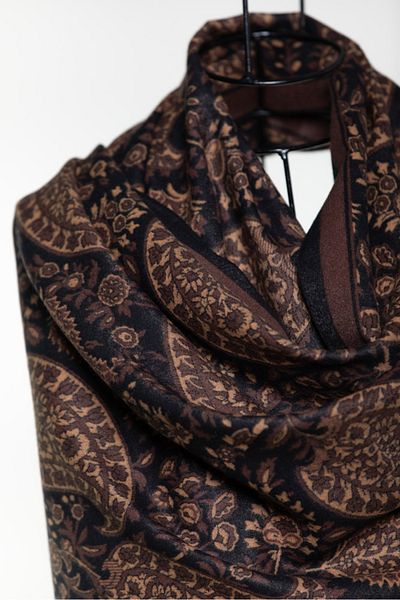 MAWLANA CASHMERE & SILK MODAL CASHMERE JACQUARD SHAL (LEADED)