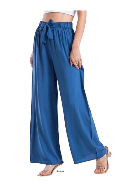MAMAYAGA Pantaloni albaștri casual, cu talie elastică