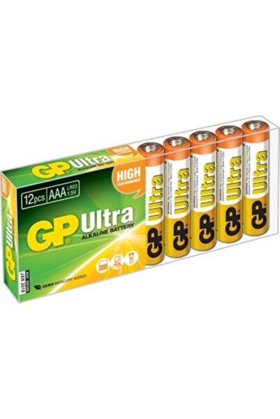 GP Aaa, Ultra, Alkaline, Ince Pil, 12 Li, Battery,