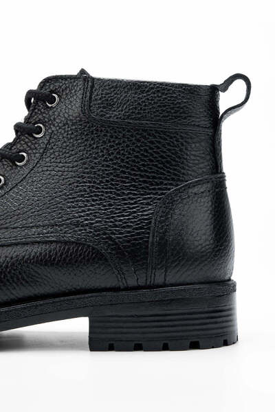 Tamer Tanca Erkek Hakiki Deri Siyah Casual Bot