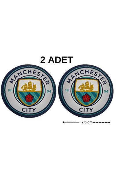 Megas Etiket Ütü ile Yapışan Manchester City Takım Dokuma Arma/Yama