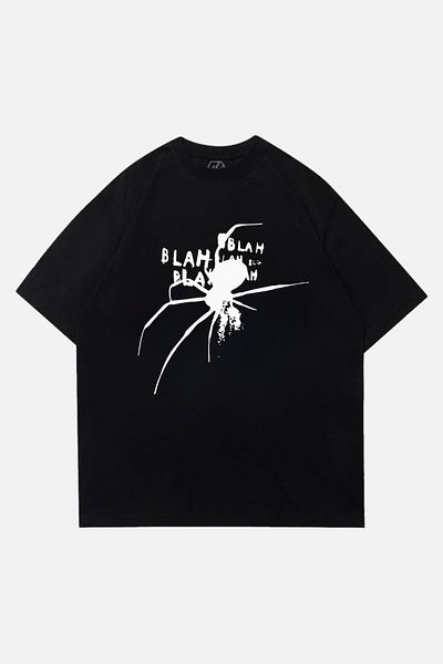 EFBUTİK Black Unisex Blah Blah Spider T-Shirt