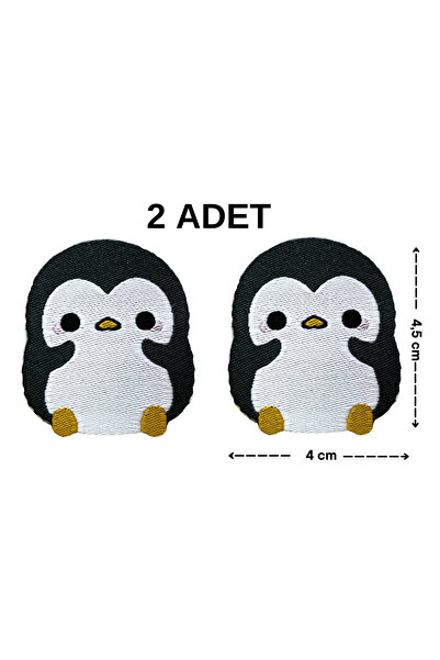 Megas Etiket Ütü ile Yapışan Penguen Dokuma Arma/Yama
