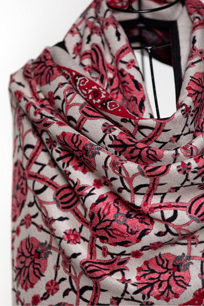 MAWLANA CASHMERE & SILK ŞAL JACQUARD MODAL CAȘMIR (TULIP)