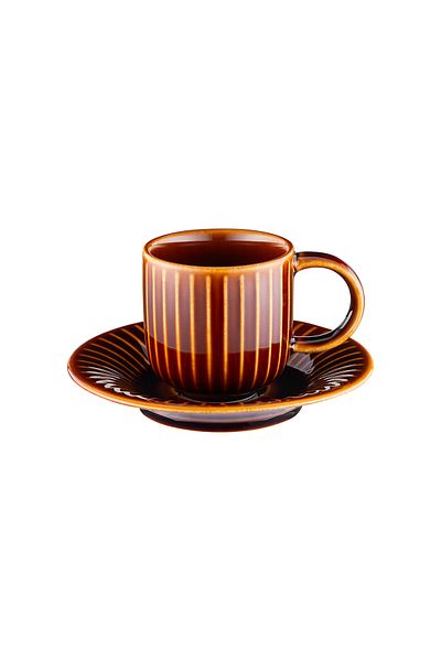 İSTANBUL PORSELEN Lev 6-Piece Coffee Cup Set Brown
