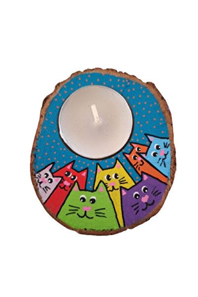ARTistik Hareket Tasarım Mumluk , Kedi Tasarım Mumluk , Kütük Mumluk