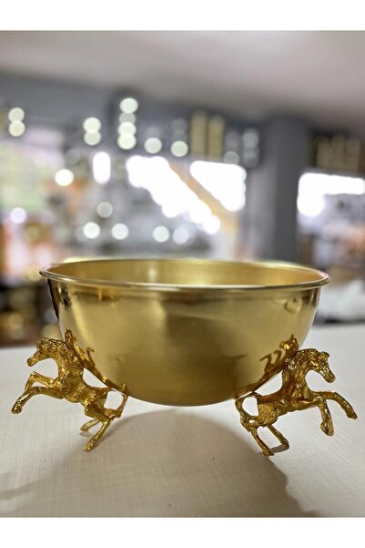 EvLight مزهرية نحاسية على شكل حصان من الزهور الذهبية