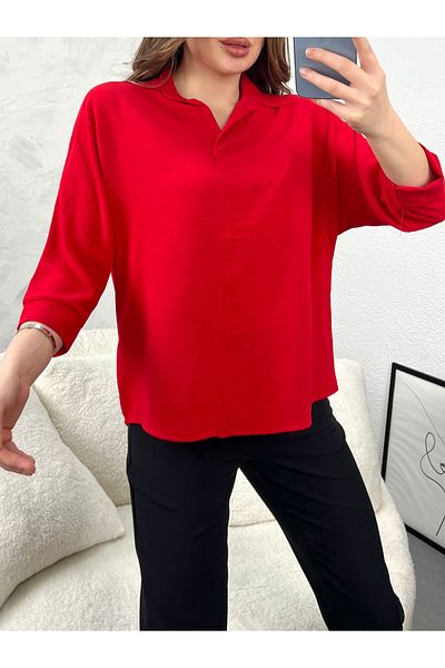 modavingo WOMEN'S RED TRUVAKAR ARM COLLAR AEROBIN BLUZ