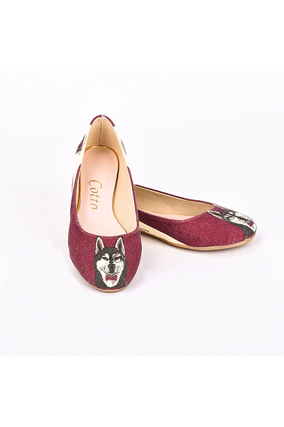 Cotto Shoes Štampano Šarene Lan Žene Baletanke