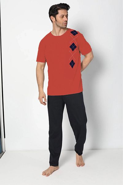Ayans Pijama Σετ ανδρικές πιτζάμες καλοκαιρινές βαμβακερές χτενισμένες (süprem).