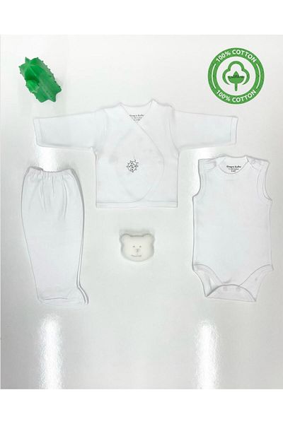 CEMRE BEBE Cotton Newborn Triple Unisex Girl Boy Baby Bodysuit Set