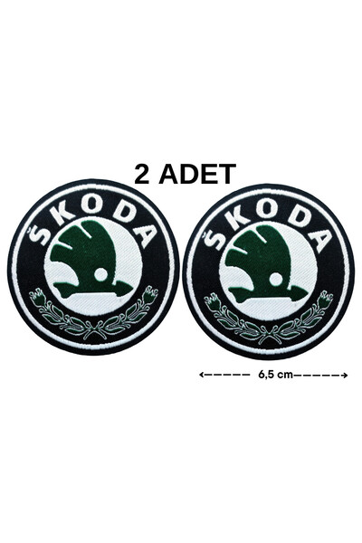 Megas Etiket Ütü ile Yapışan "Skoda" Logo Dokuma Arma/Yama