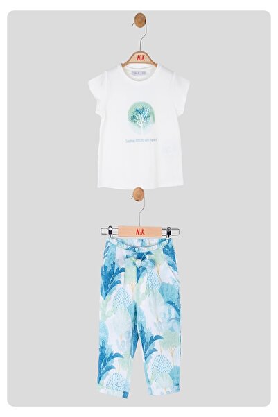 nk kids LIMI baby girl & child Lycra T-shirt patterned trousers set