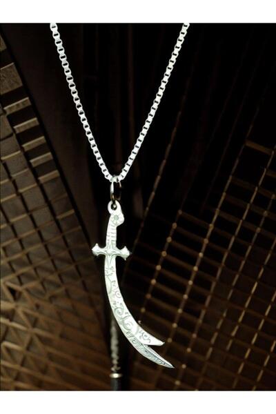 whocares سلسلة قلادة للجنسين مع رمز السيف الزلفقار، لون فضي عالي الجودة وأنيق