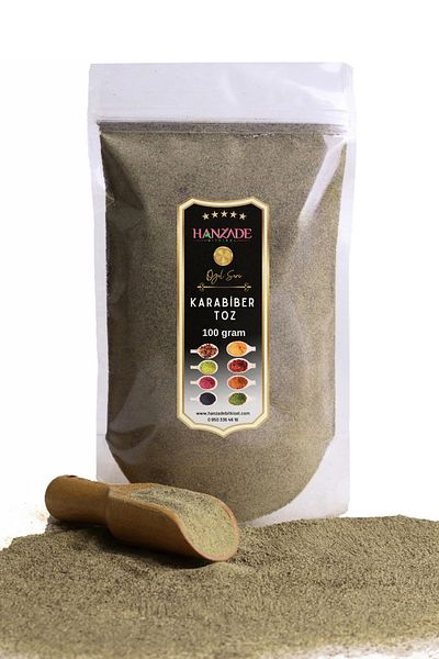 Hanzade Bitkisel Black Pepper Powder 100 Gr Milled Fresh Shoot