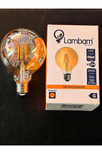 LAMBAM 4 WATT 270 LÜMEN 2500  KELVİN  GÜNIŞIĞI DİMMERLİ  LED RUSTİK AMPUL