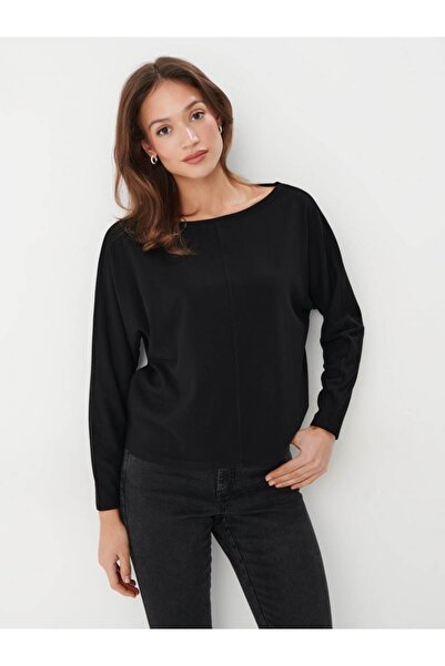 MAG FASHİON Μπλούζα με μανίκια με λαιμόκοψη και μανίκια με λαβή