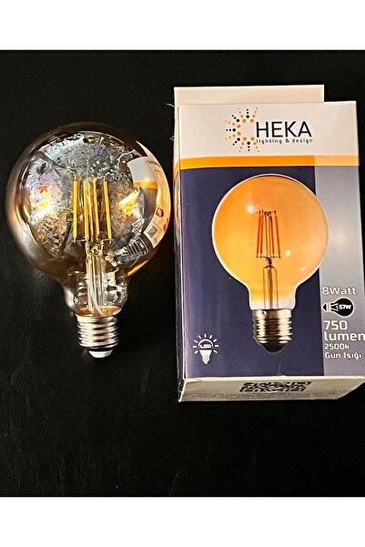 Heka 8  WATT 750 LÜMEN 2500  KELVİN  GÜNIŞIĞI G95 LED RUSTİK AMPUL