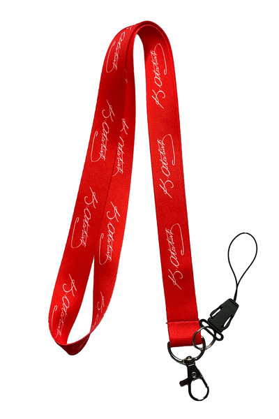 StormiStoretr Kırmızı Atatürk Imzalı Boyun Ipi Ve Telefon Askısı