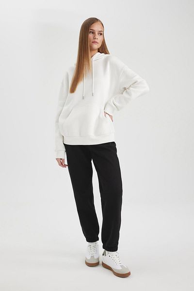 DeFacto Μακρύ παντελόνι Jogger Sweat - Standard Fit, ελαστικό πόδι στη μέση, χοντρό ύφασμα S7370az24sp