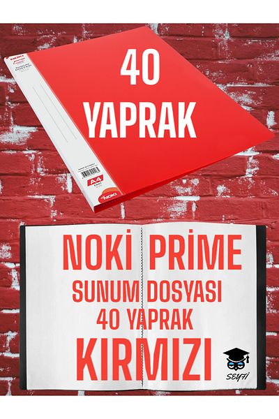 SEYFİKİRTASİYE 40 SHEETS RED A4 PRESENTATION FILE NOKY PRIME HIGH QUALITY POUCH THICKNESS DOMESTIC PRODUCTION