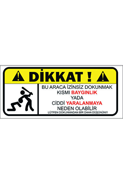 Kurt Reklam Dünyası Araba Moto Sticker Aracımı Dokunma Yazısı 15x5 Cm