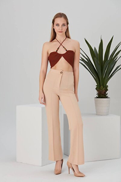 Afili butik AFİLİ BUTİK ÖN ÇİMALI İSPANYOL PAÇALI PANTOLON