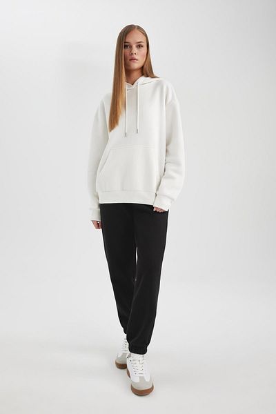 DeFacto Μακρύ παντελόνι Jogger Sweat - Standard Fit, ελαστικό πόδι στη μέση, χοντρό ύφασμα S7370az24sp