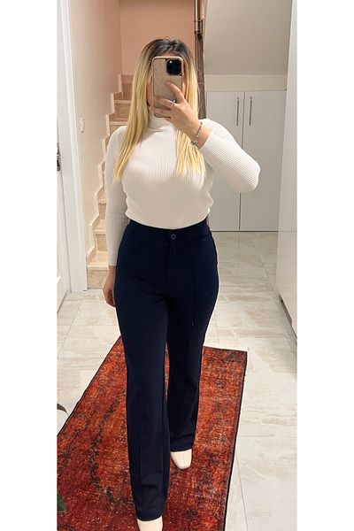 ElitWear Women's Front Striped Palazzo Trousers