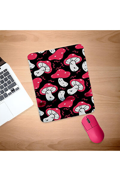 UcuruStore Ροζ Μανιτάρια Ορθογώνια Επιφάνεια Ποντικιού με Στήριγμα Καρπού