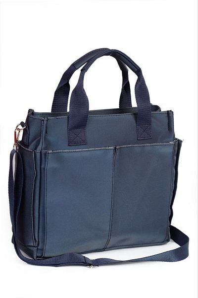 ARTON Women's Navy Blue Column Strap Multi-Compartment Shopper Casual Shoulder Bag