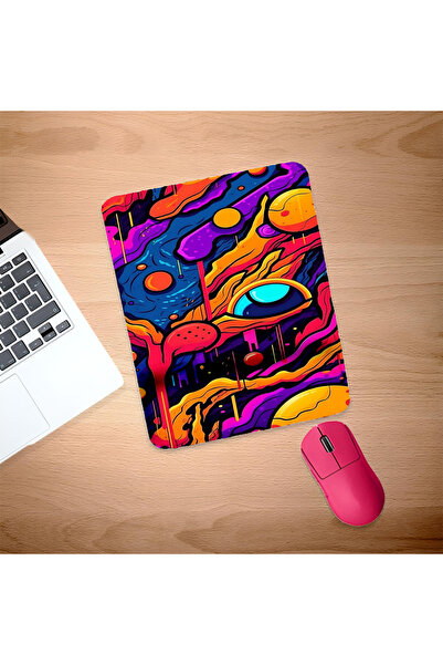 UcuruStore Πολύχρωμο Σύνθετο Σχέδιο Ορθογώνιο Mouse Pad με Στήριγμα Καρπού