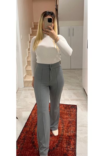ElitWear Women's Front Striped Palazzo Trousers