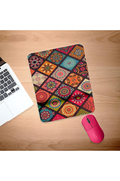 UcuruStore Πολύχρωμα Μοτίβα Ορθογώνια Επιφάνεια Ποντικιού με Στήριγμα Καρπού
