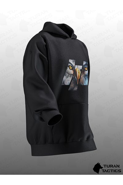 TURAN TACTICS HOODIE OVERSIZE IMPRIMAT VULTURUL DE LUP (UNISEX)