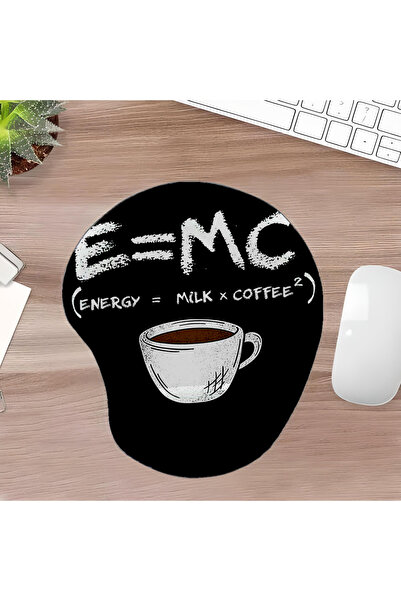 UcuruStore E=MC2 Mouse Pad oval decupat cu suport pentru încheietura mâinii