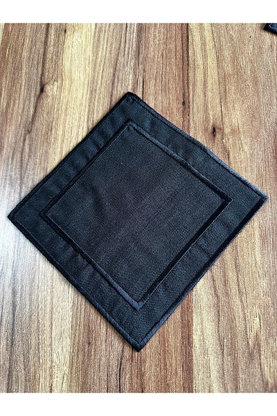 Nurhanhome 6 Pieces of Gardenia black embroidered square cocktail serving napkin on fabric