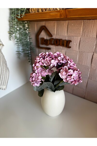 BUCOLIC Pembe Ortanca Yapay Çiçek Dekoratif Çiçek 5 Dal