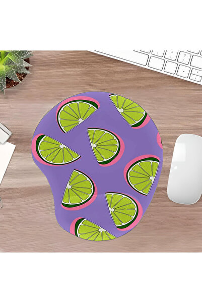 UcuruStore Πράσινο λεμονί μωβ οβάλ μαξιλαράκι ποντικιού με υποστήριξη για όλο...
