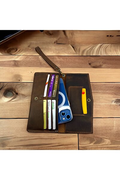 DeriDünyası حقيبة يد محفظة من الجلد الطبيعي