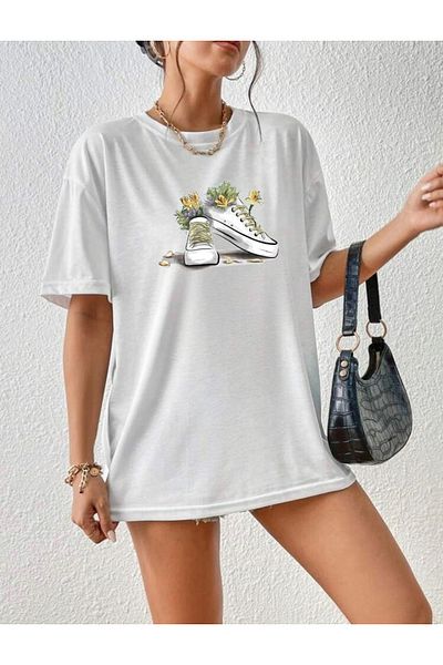 khufu Tricou oversize cu imprimeu alb, unisex