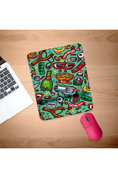 UcuruStore Πολύχρωμες Εικονογραφήσεις Παραλληλόγραμμη βάση ποντικιού με στήρι...