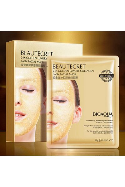 Bioaqua Cleopatra 24k Gold and Collagen Care Masks Set of 4 28 gr X 4 Pieces
