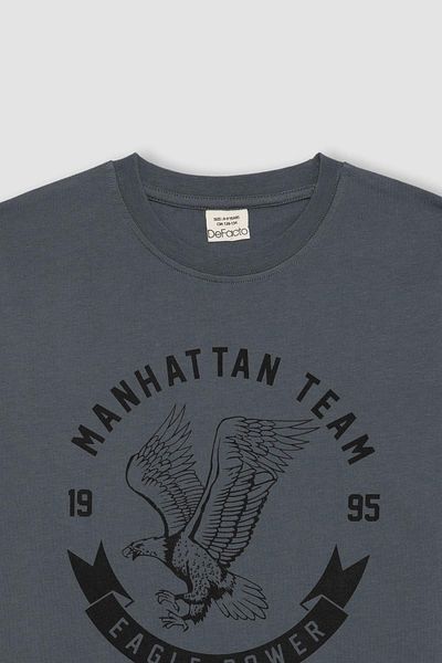 DeFacto Boy's Crew Neck Printed Short Sleeve T-Shirt C0649a824sm
