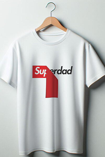 Vordevia Tricou alb supradimensionat cadou pentru Ziua Tatălui cu imprimeu Su...