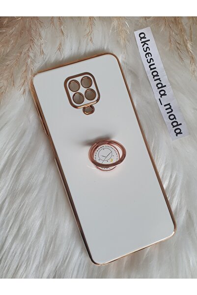 Aksesuarda Moda XİAOMİ REDMİ NOTE 9 PRO - NOTE 9S Uyumlu Yüzüklü Standlı Gold...